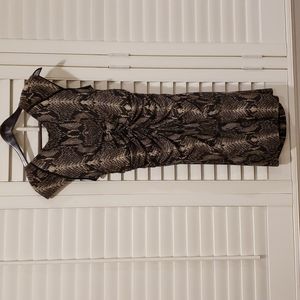 Ivy and Blu Bodycon Ruched Snakeskin Print Dress